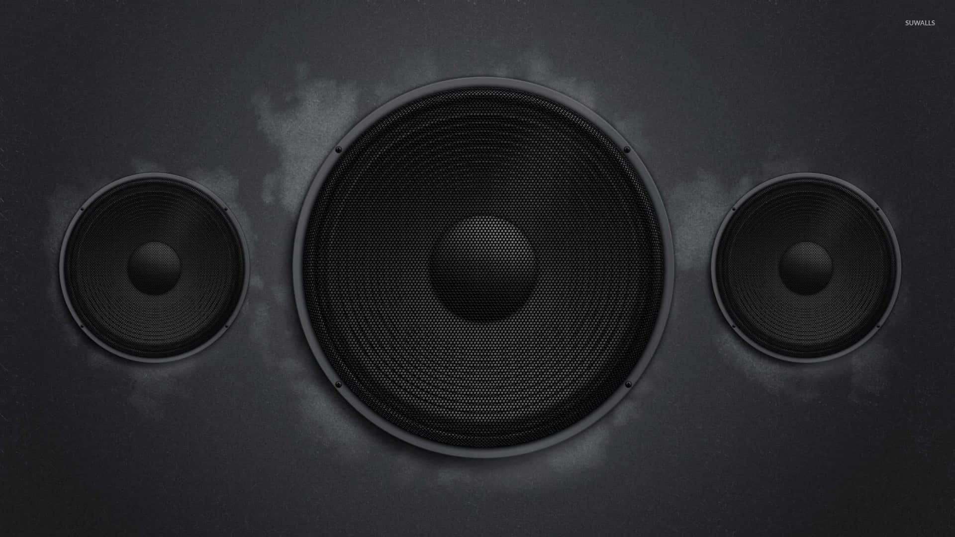 Retro-styled Black Music Speakers Background