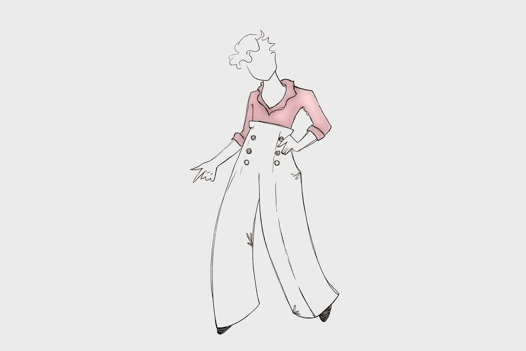 Retro Styled Fashion Illustration