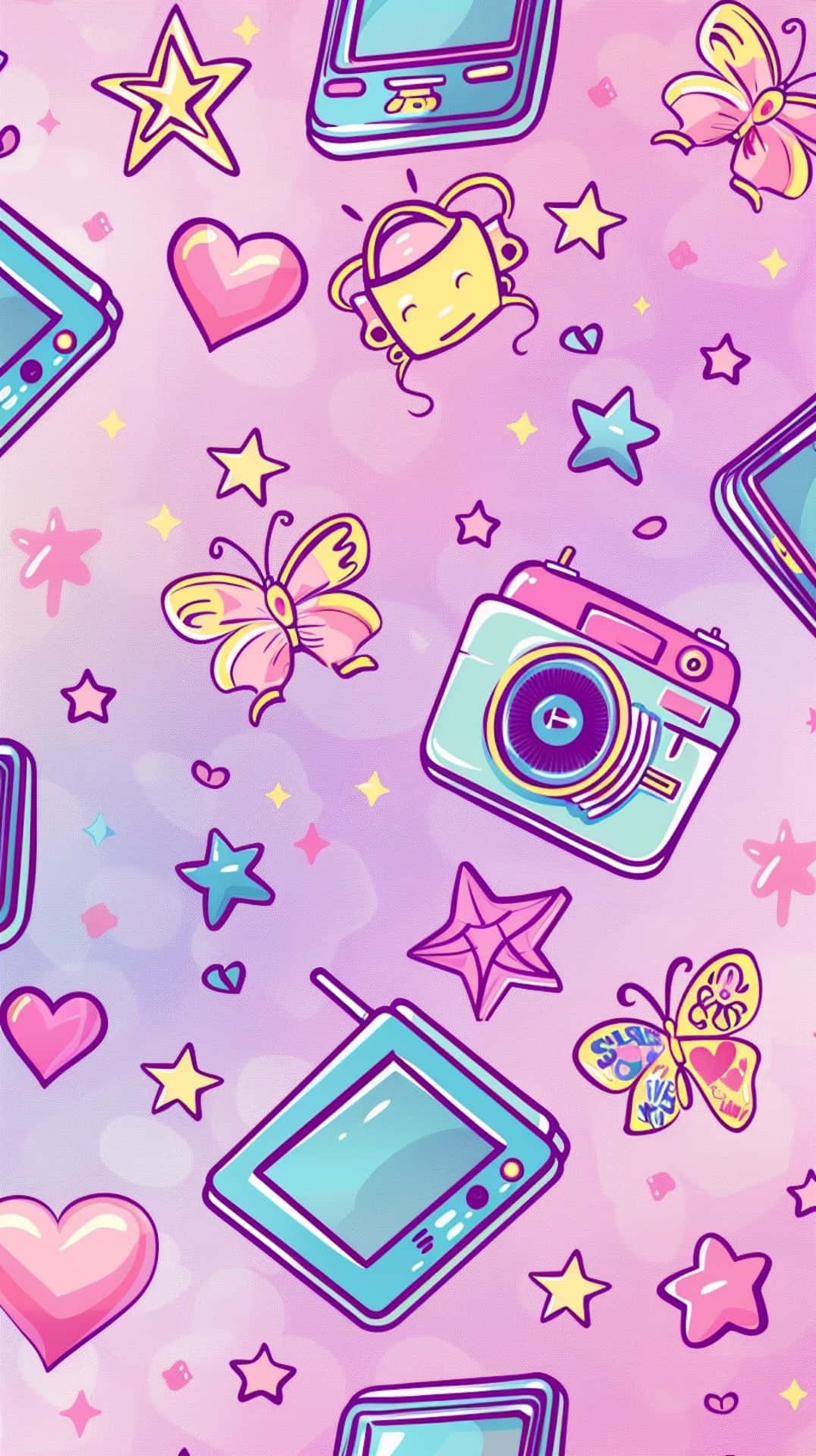 Retro_ Tech_and_ Stars_ Background Background