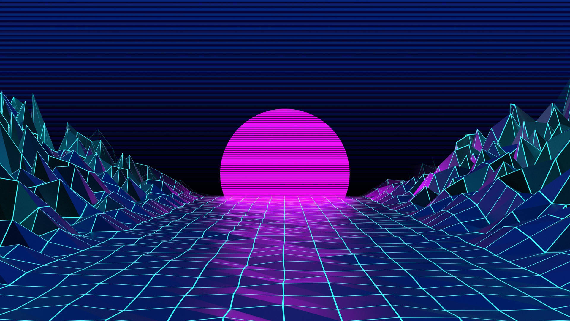 Retro Vaporwave Violet Moon Background