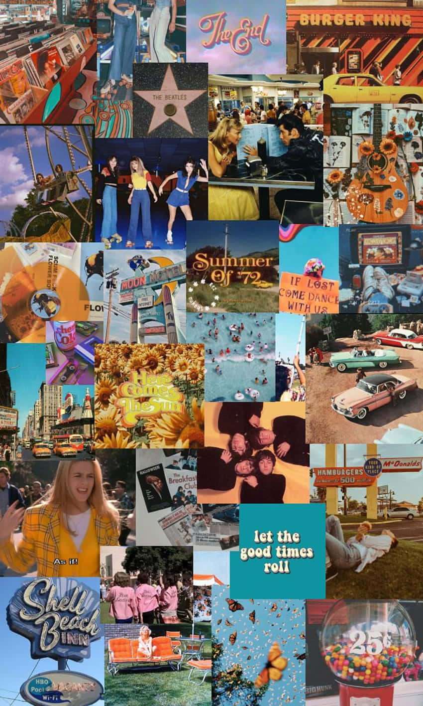 Retro Vintage Collage Of Funky Artwork
