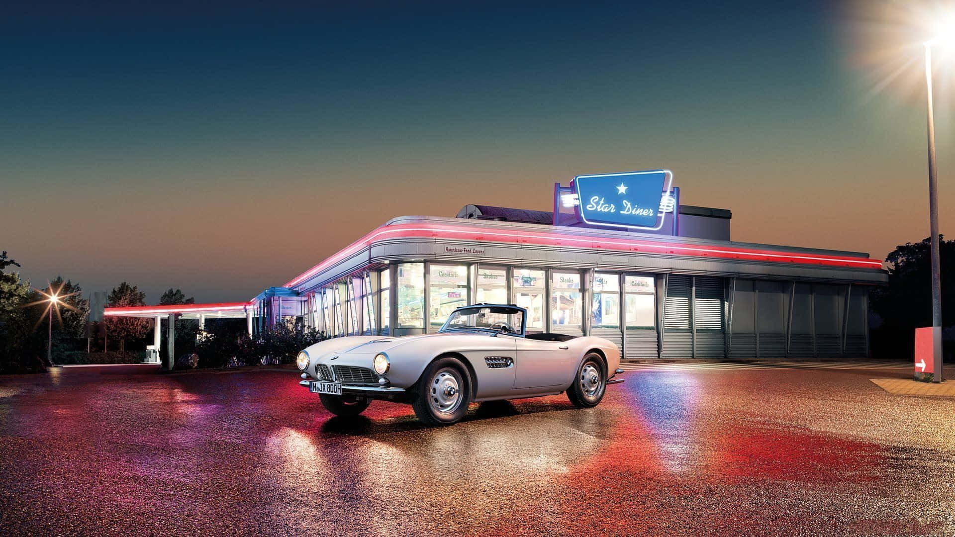 Retro Vintage Star Diner Background