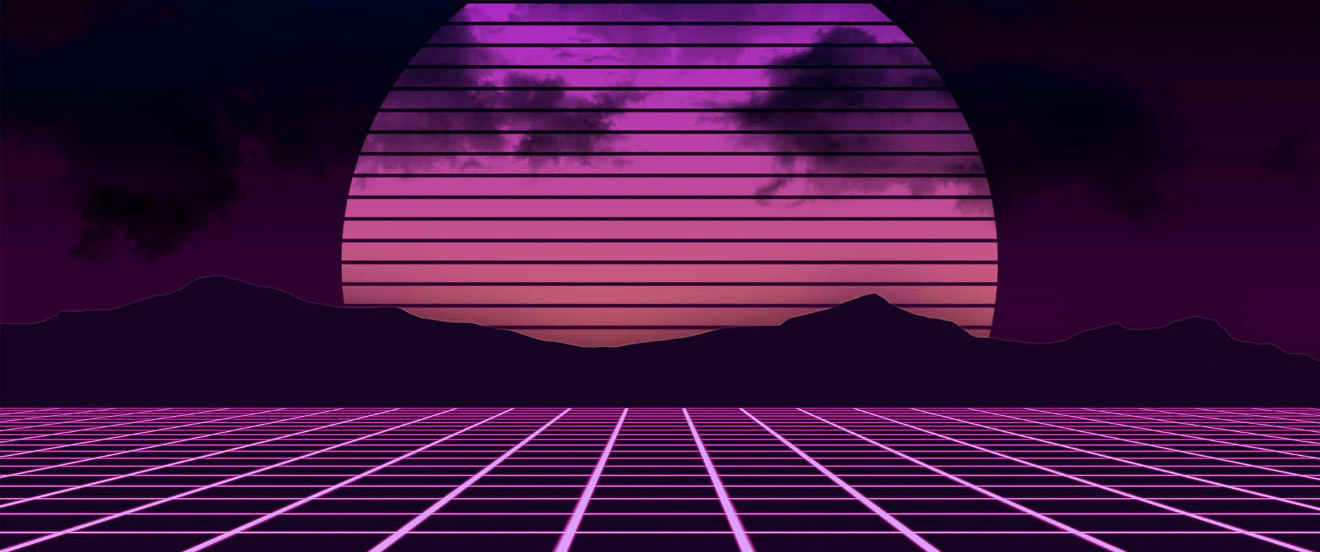 Retro Wave 80s Aesthetic Background