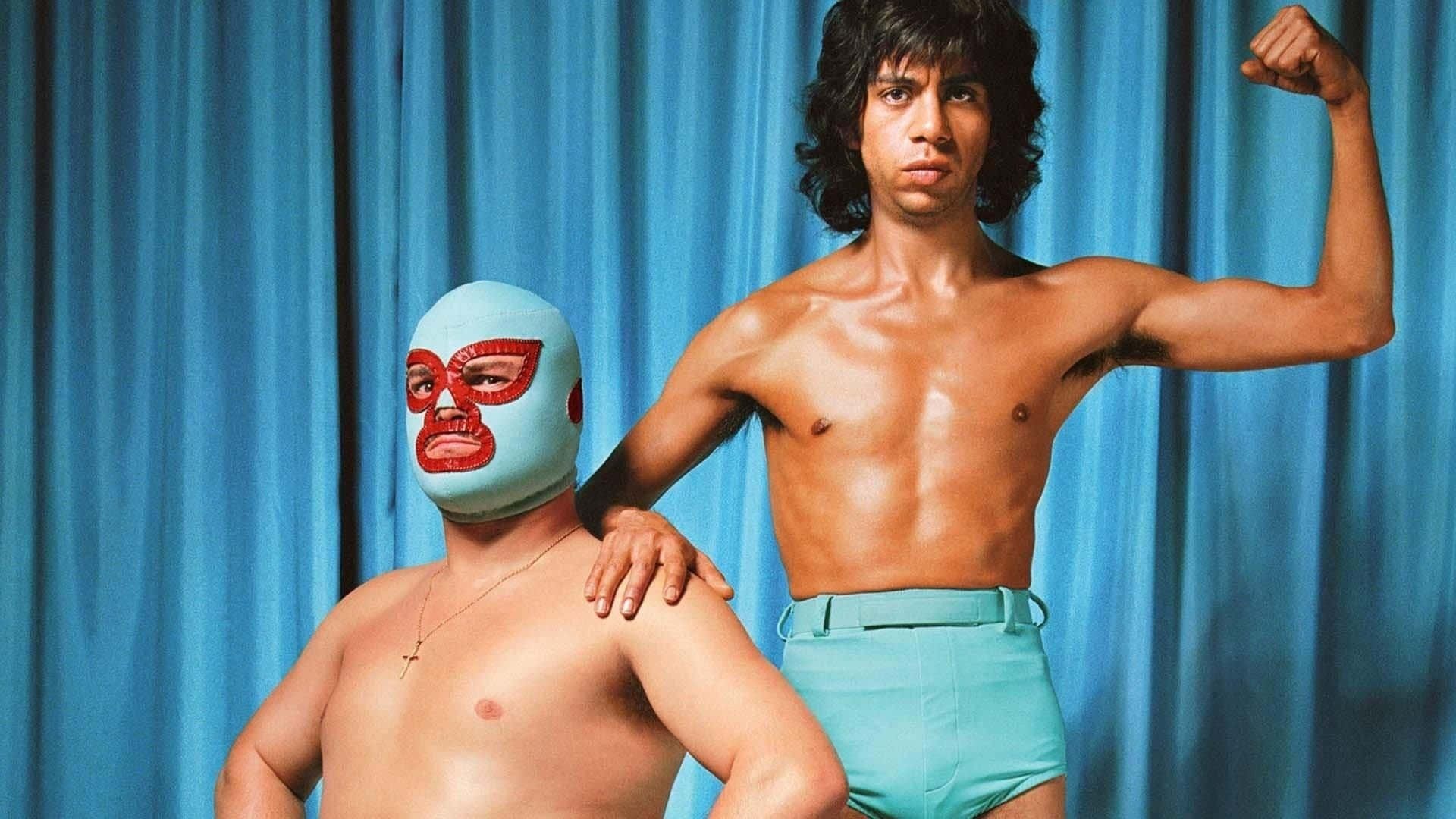 Retro_ Wrestler_and_ Muscle_ Man_ Pose Background