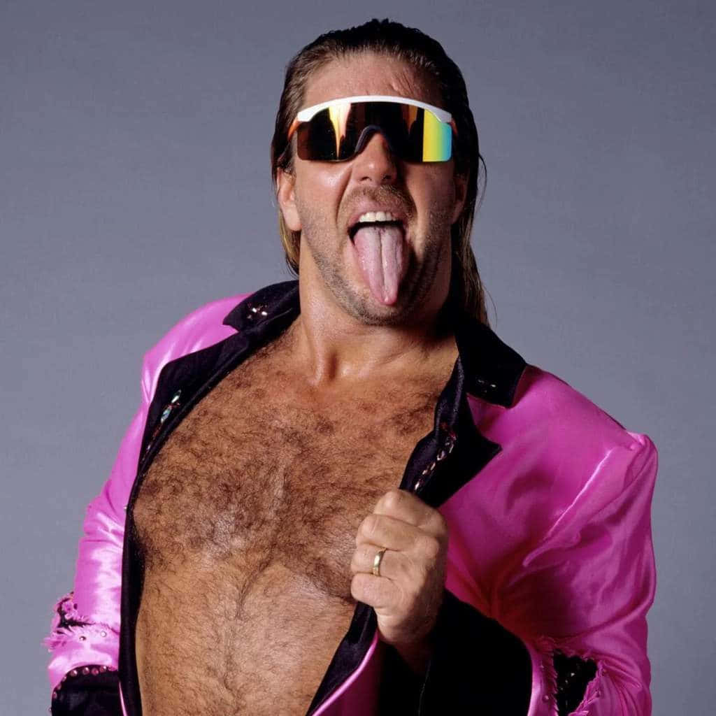Retro Wrestlerin Pink Jacket Background