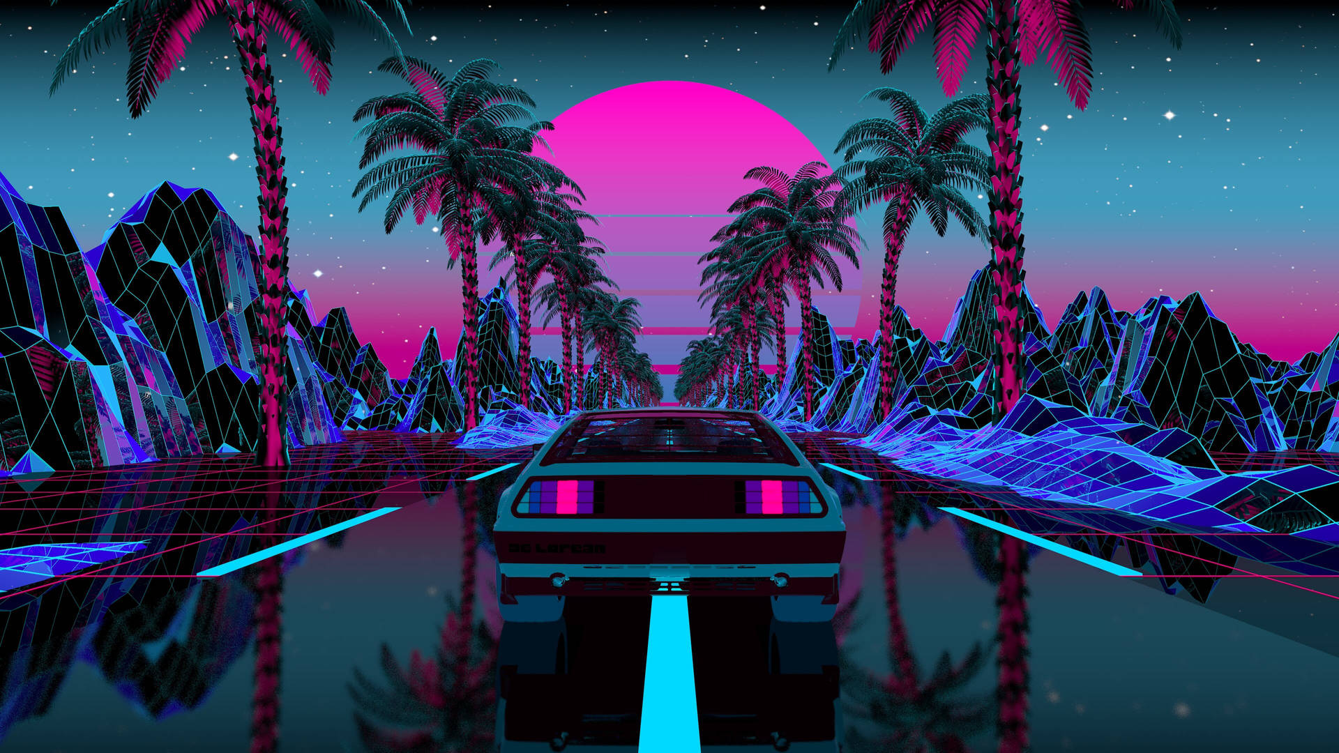 Retrowave Car 4k