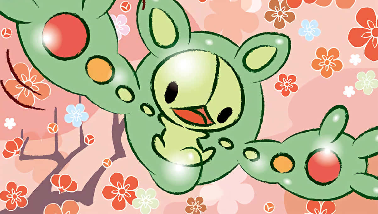 Reuniclus Red Flower Aesthetic Background