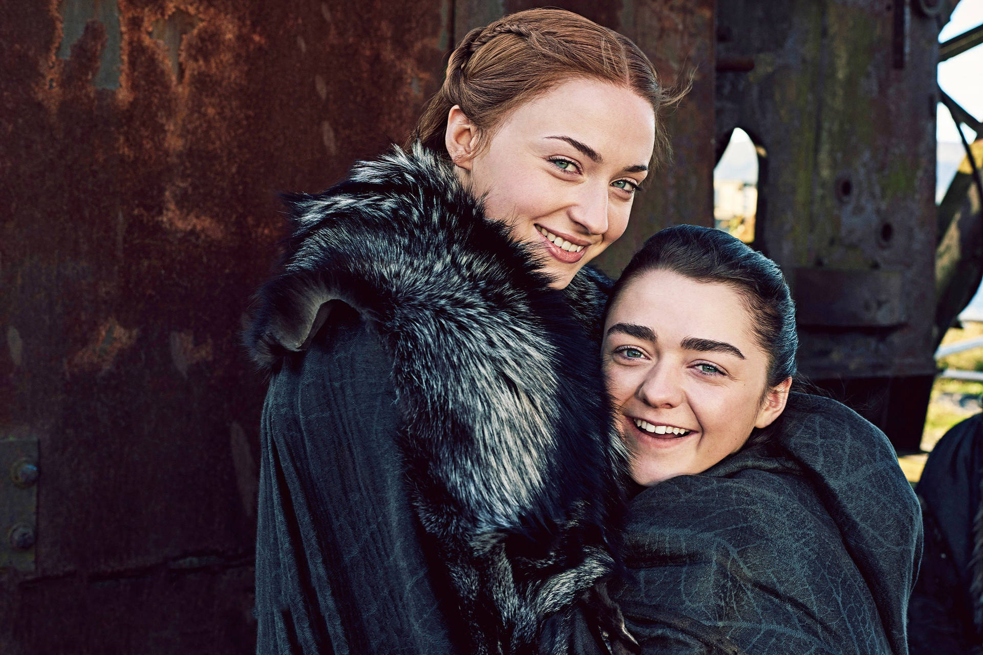 Reunited Arya & Sansa Stark Background