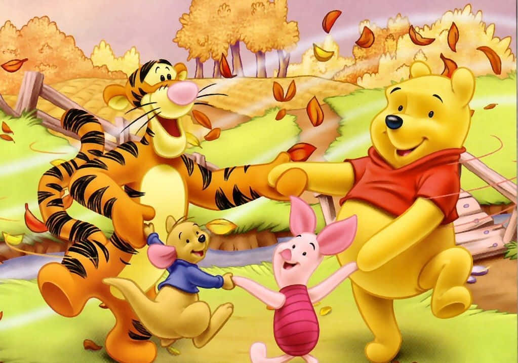 Revel In A Scenic View Of Magic As Leaves Fall In A Wintry Disney Autumn. Background