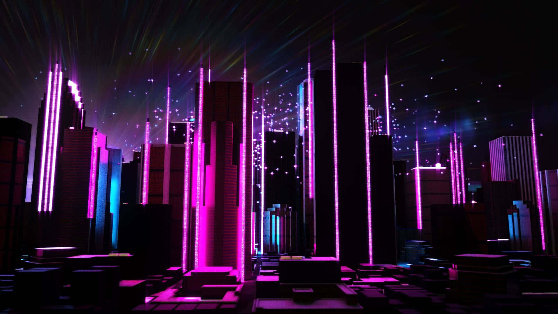 Revel In The Sleek, Vibrant Energy Of Neon City. Background