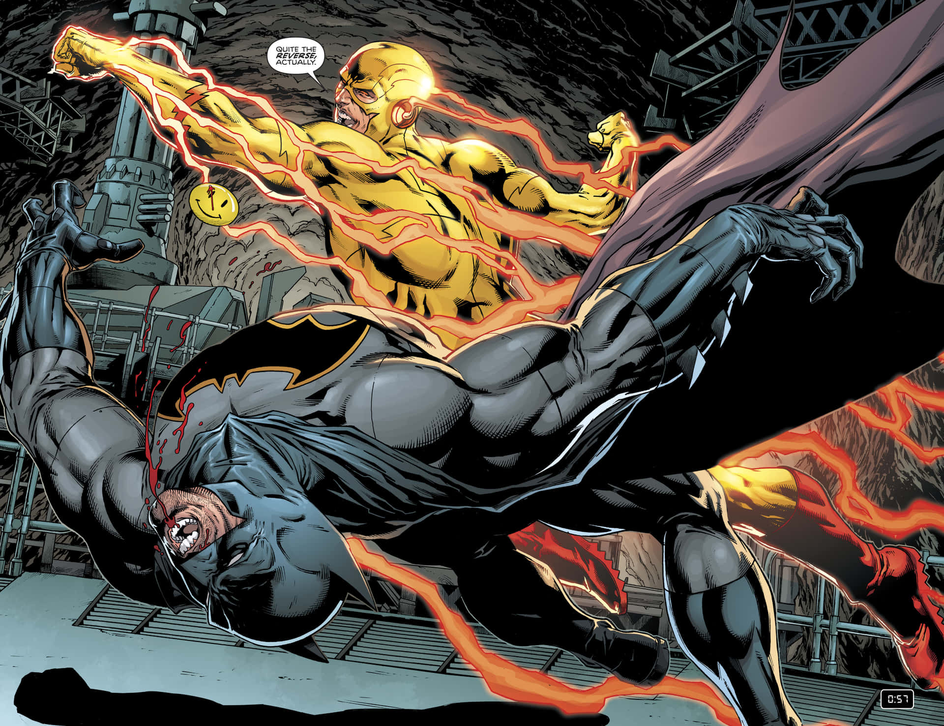 Reverse Flash Dominates Batman Background