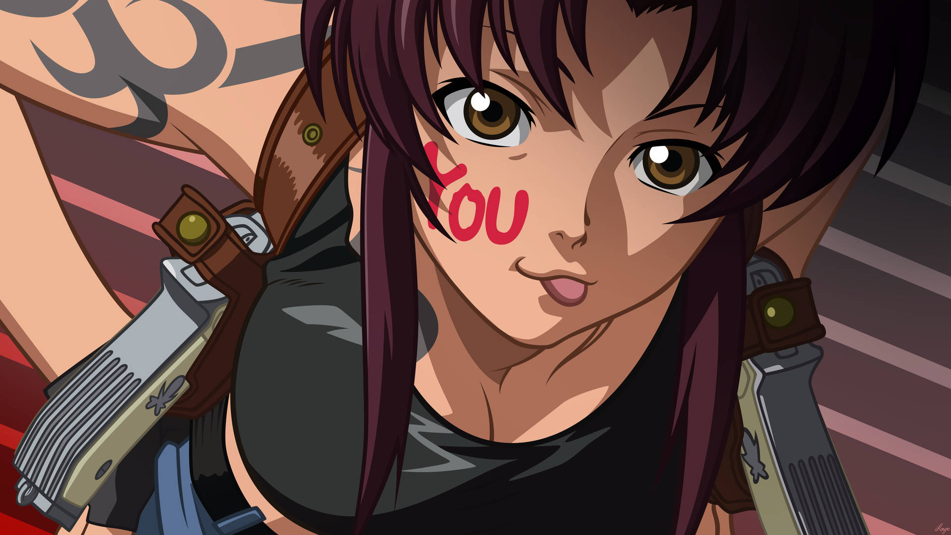 Revy Face Paint Black Lagoon Background