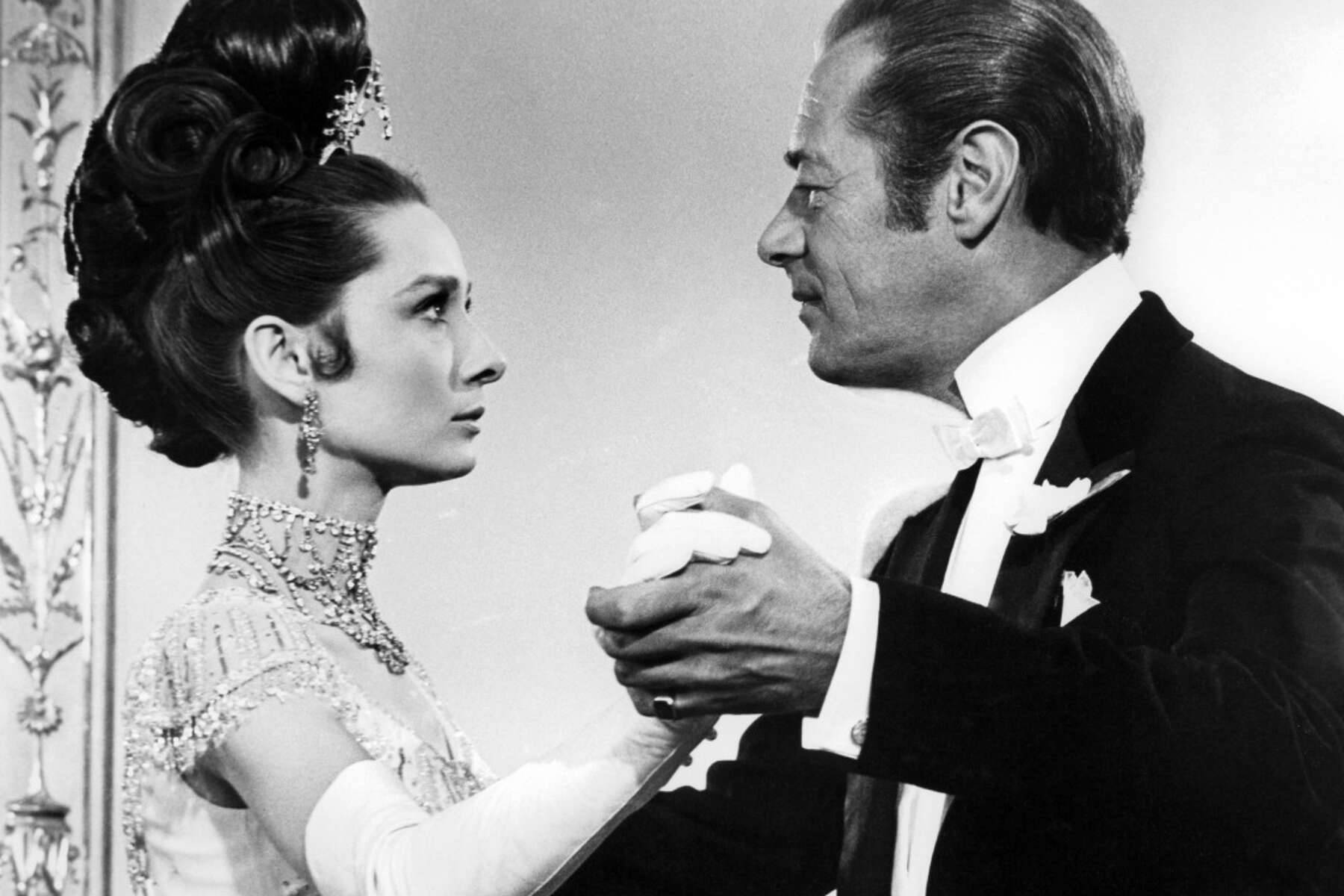 Rex Harrison Dancing With Audrey Hepburn Background