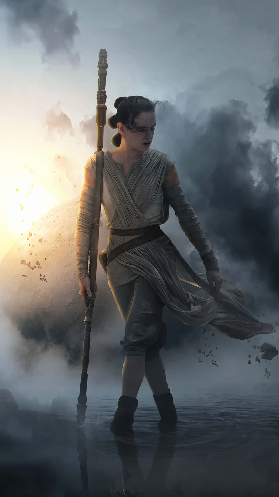 Rey, A Force User In Star Wars Background