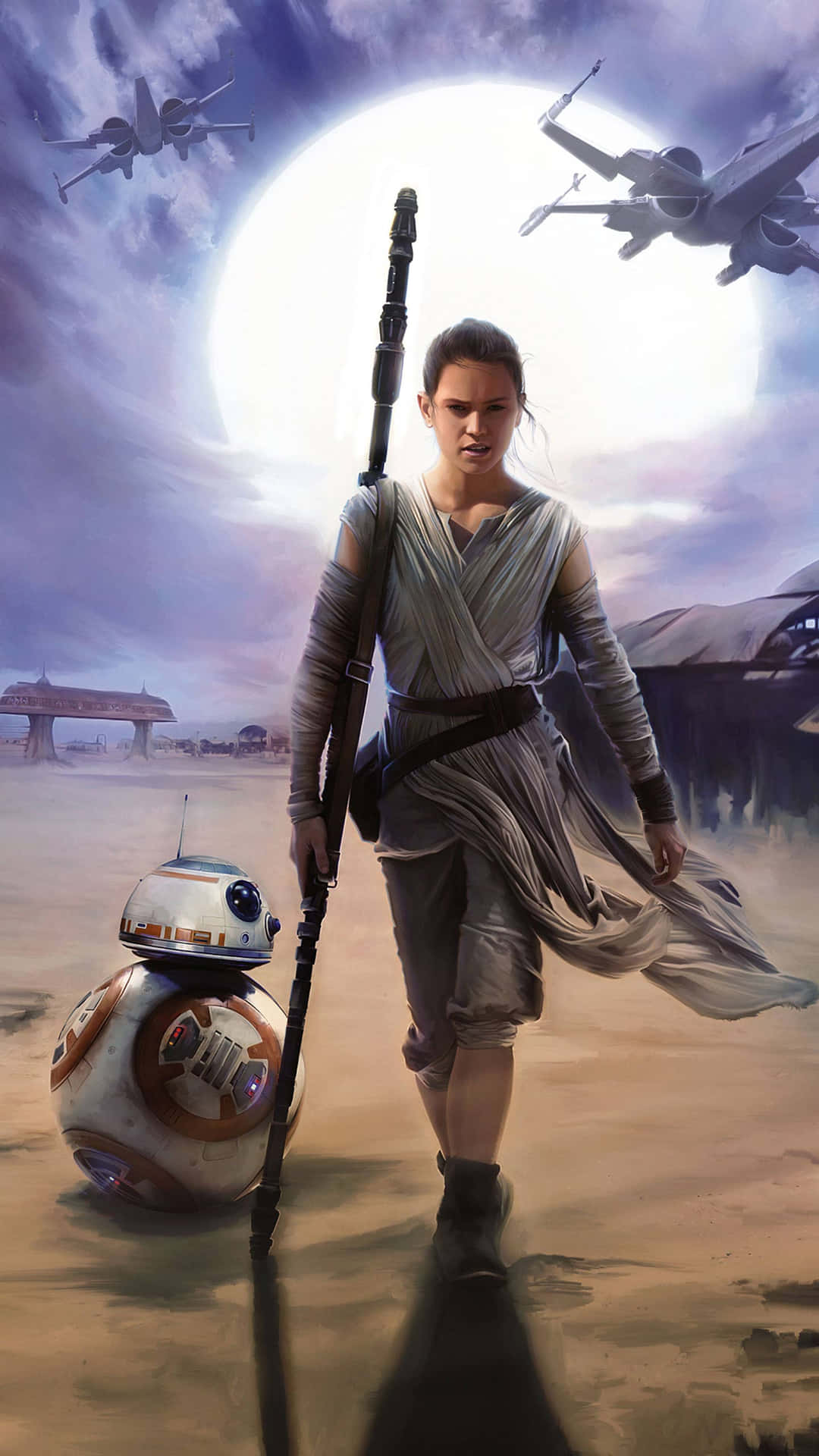 Rey, A Powerful Force-wielding Warrior From The Star Wars Franchise. Background