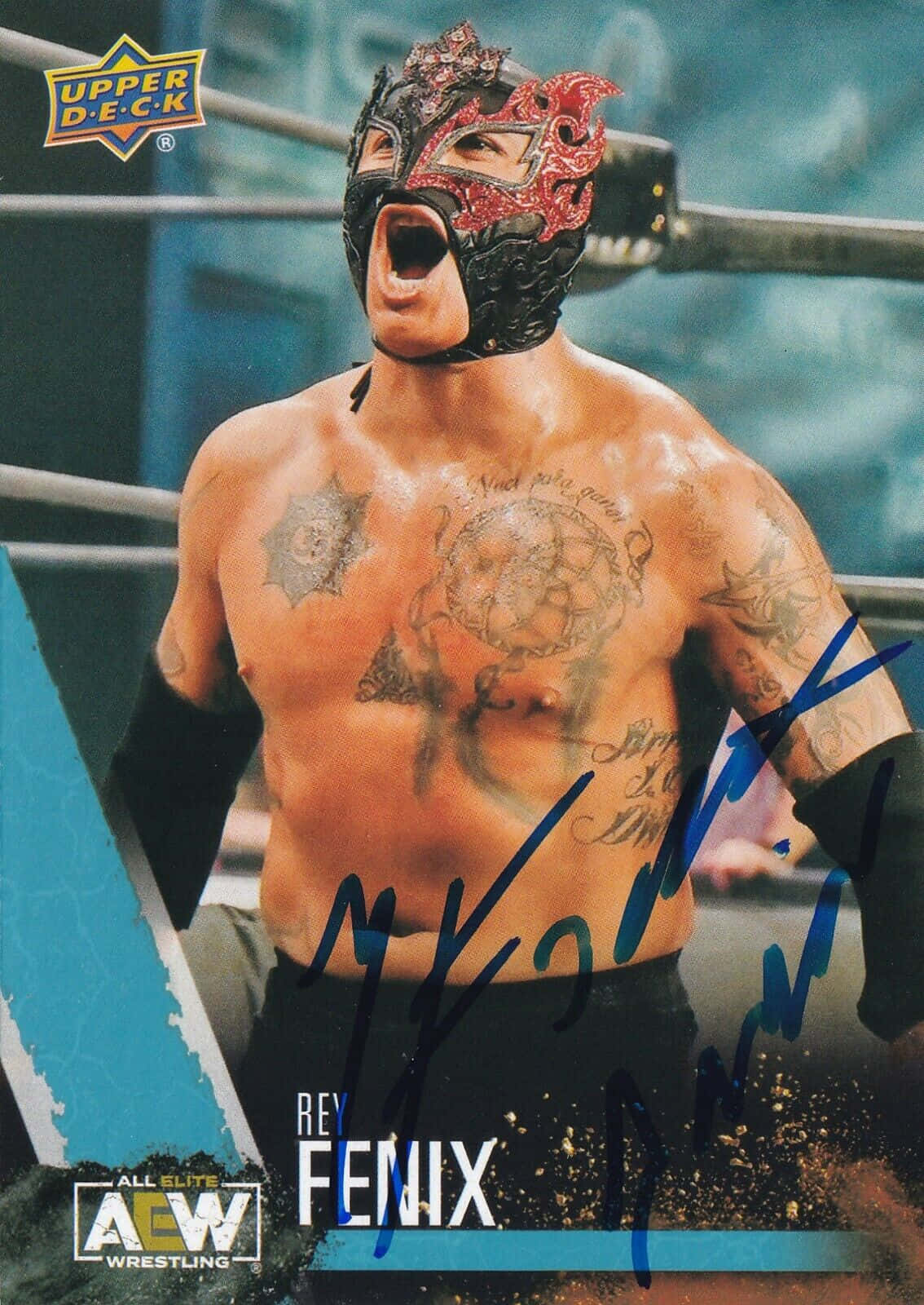 Rey Fenix Aew Poster Professional Wrestler Background