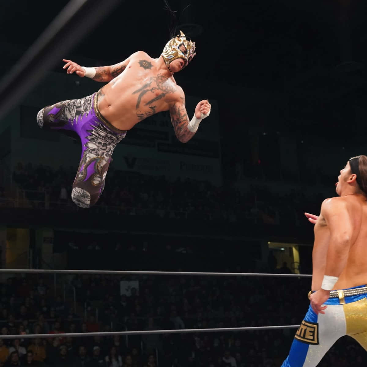 Rey Fenix Flying In The Air Background
