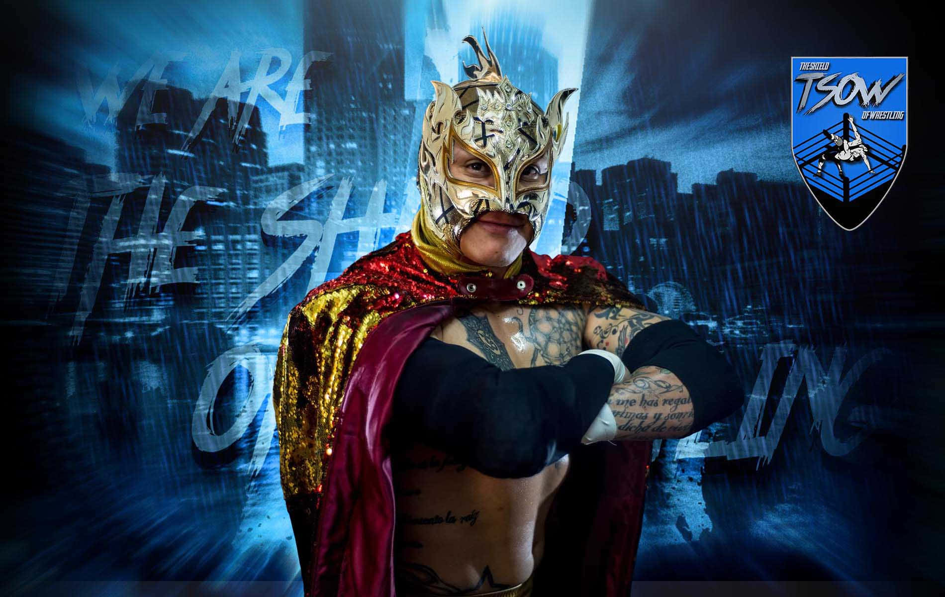Rey Fenix Graphic Art Blue Professional Wrestler Background