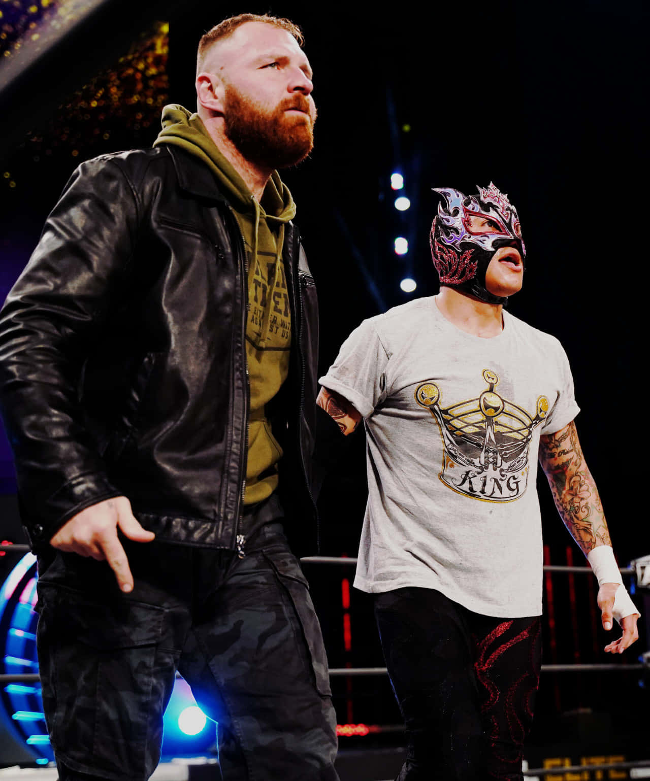 Rey Fenix With Jon Moxley Background