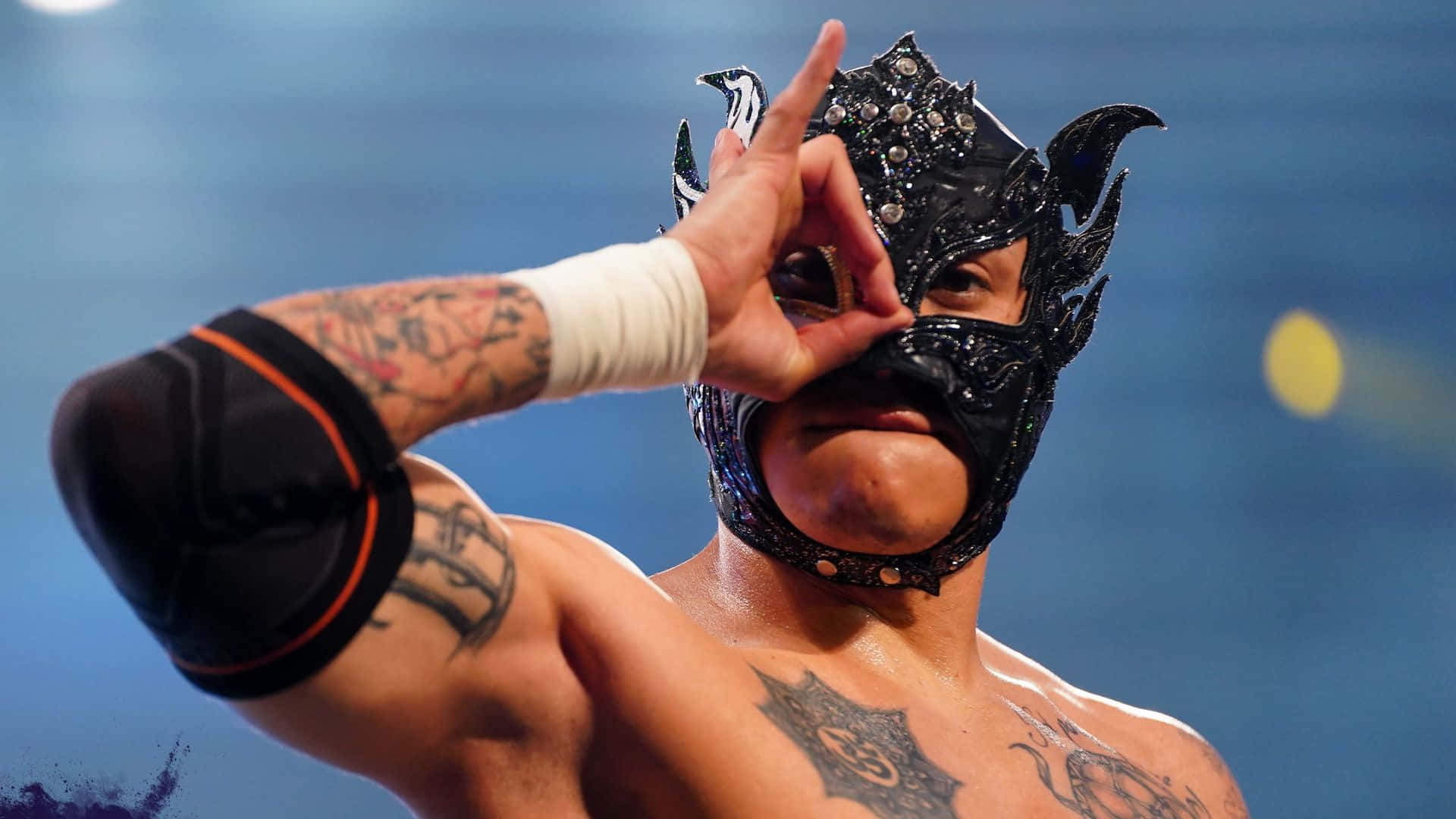 Rey Fenix Wrestler All Black Mask Background