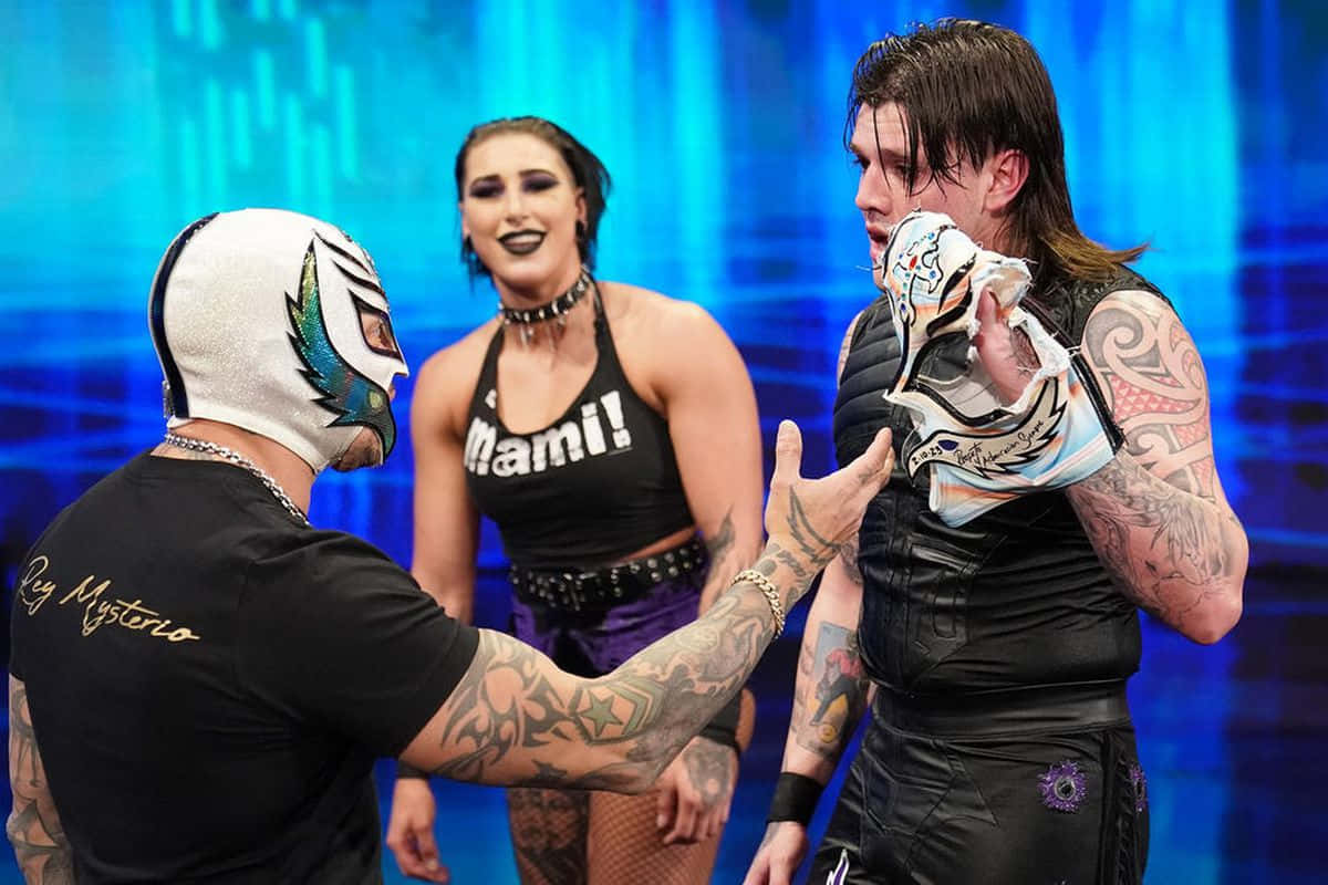 Rey Mysterio Confrontation Wrestling Ring Background