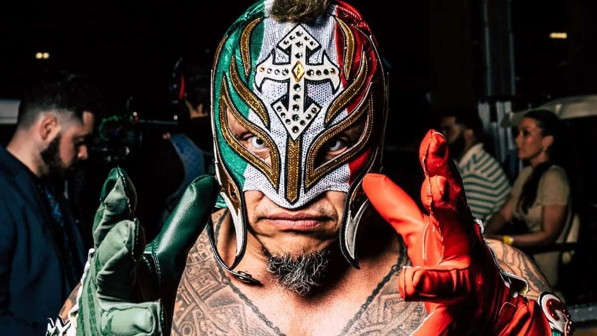 Rey Mysterio Luchador Pose Background
