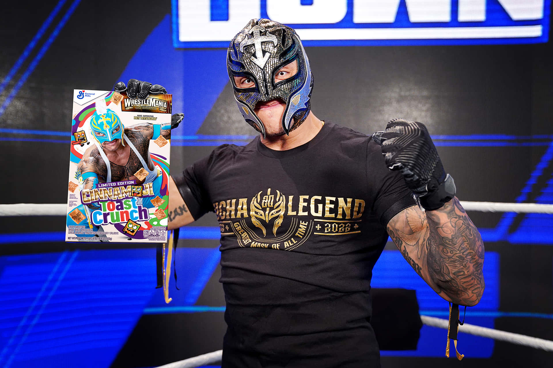 Rey_ Mysterio_ Promoting_ Cereal_ Box Background