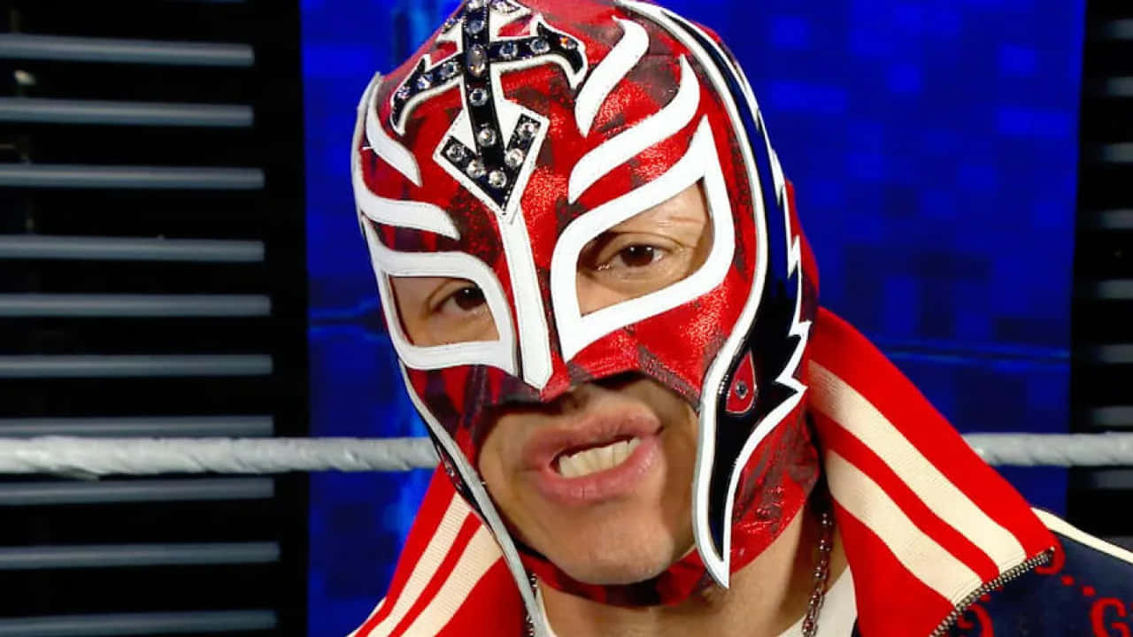 Rey Mysterio Redand White Mask Background
