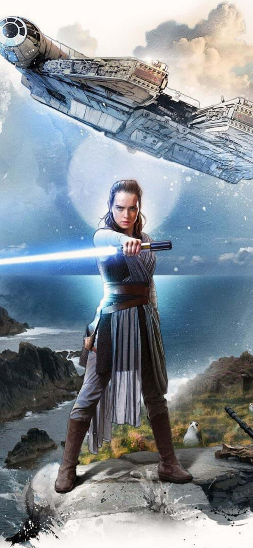 Rey, The Powerful Jedi In Star Wars Background