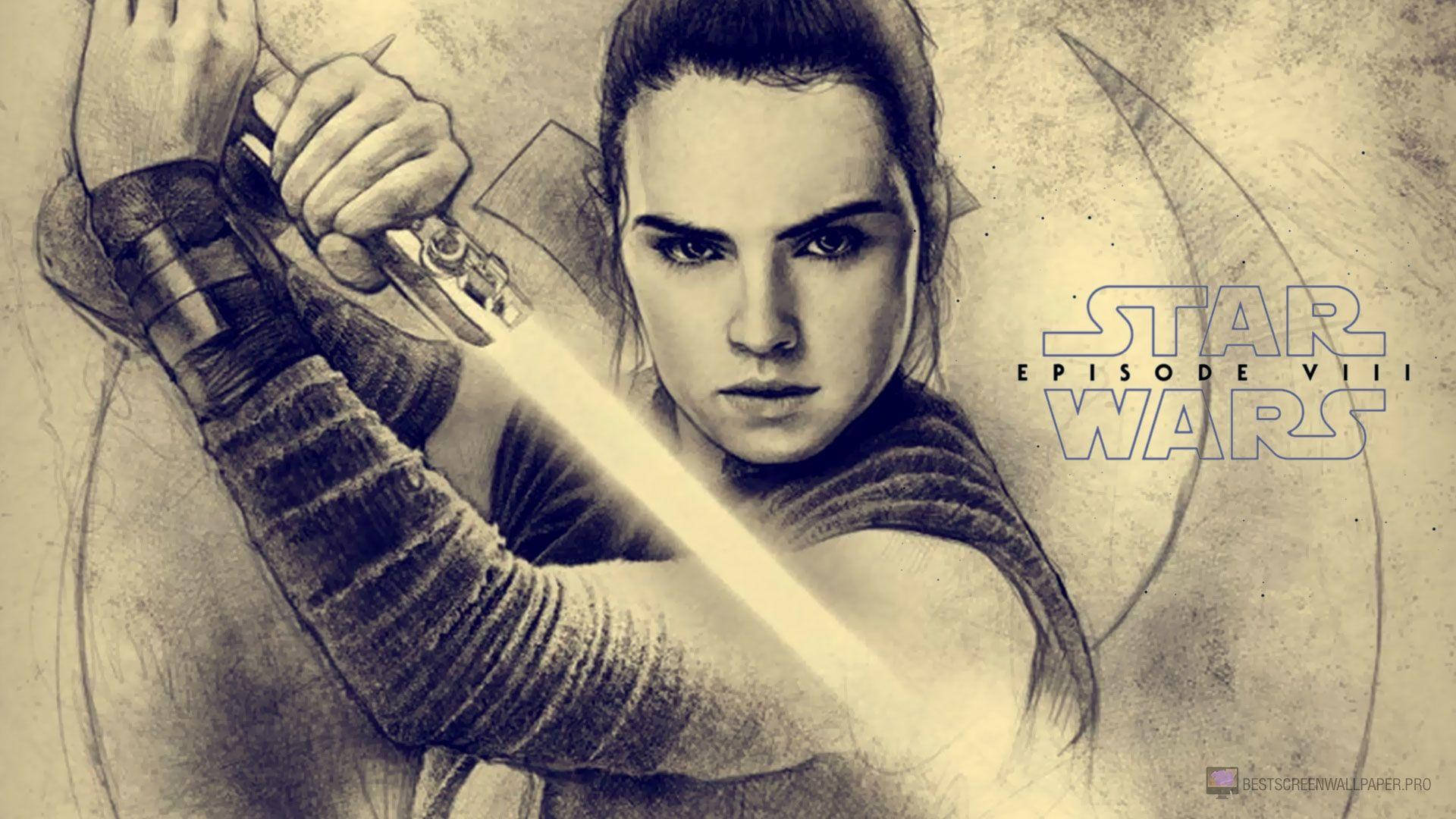 Rey Trades Blows With Kylo Ren In Star Wars: The Last Jedi Background