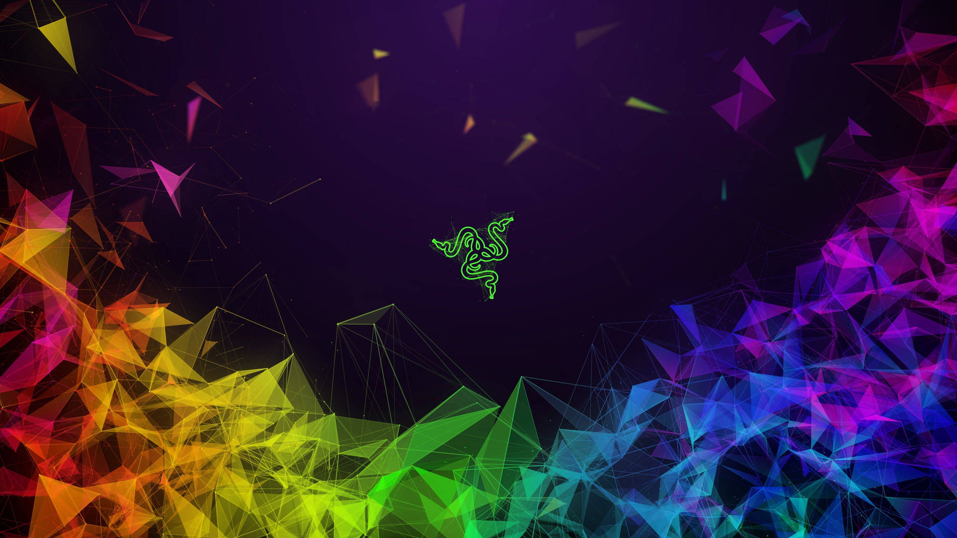 Rgb 4k Shards Razer Logo Background