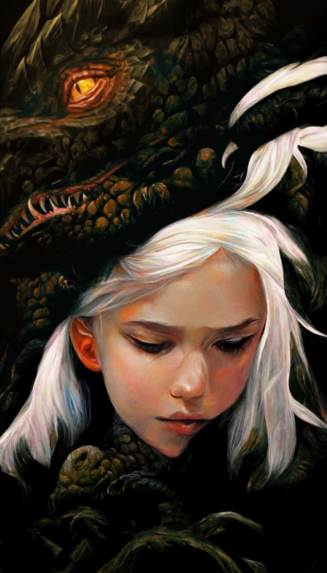 Rhaenyra Targaryen And Dragon Art Background