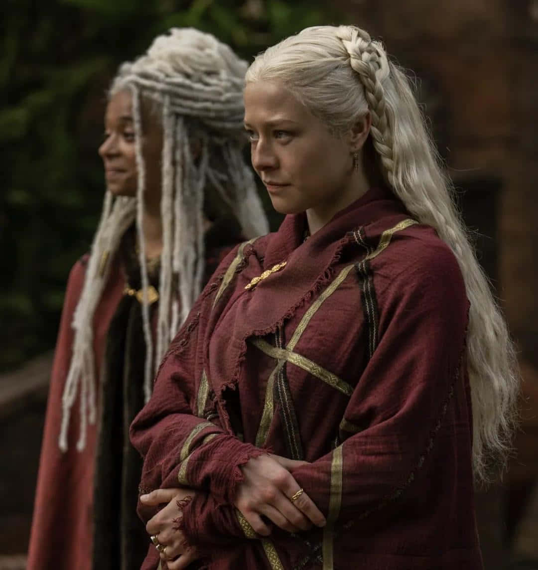 Rhaenyra Targaryen In Red Dress Background