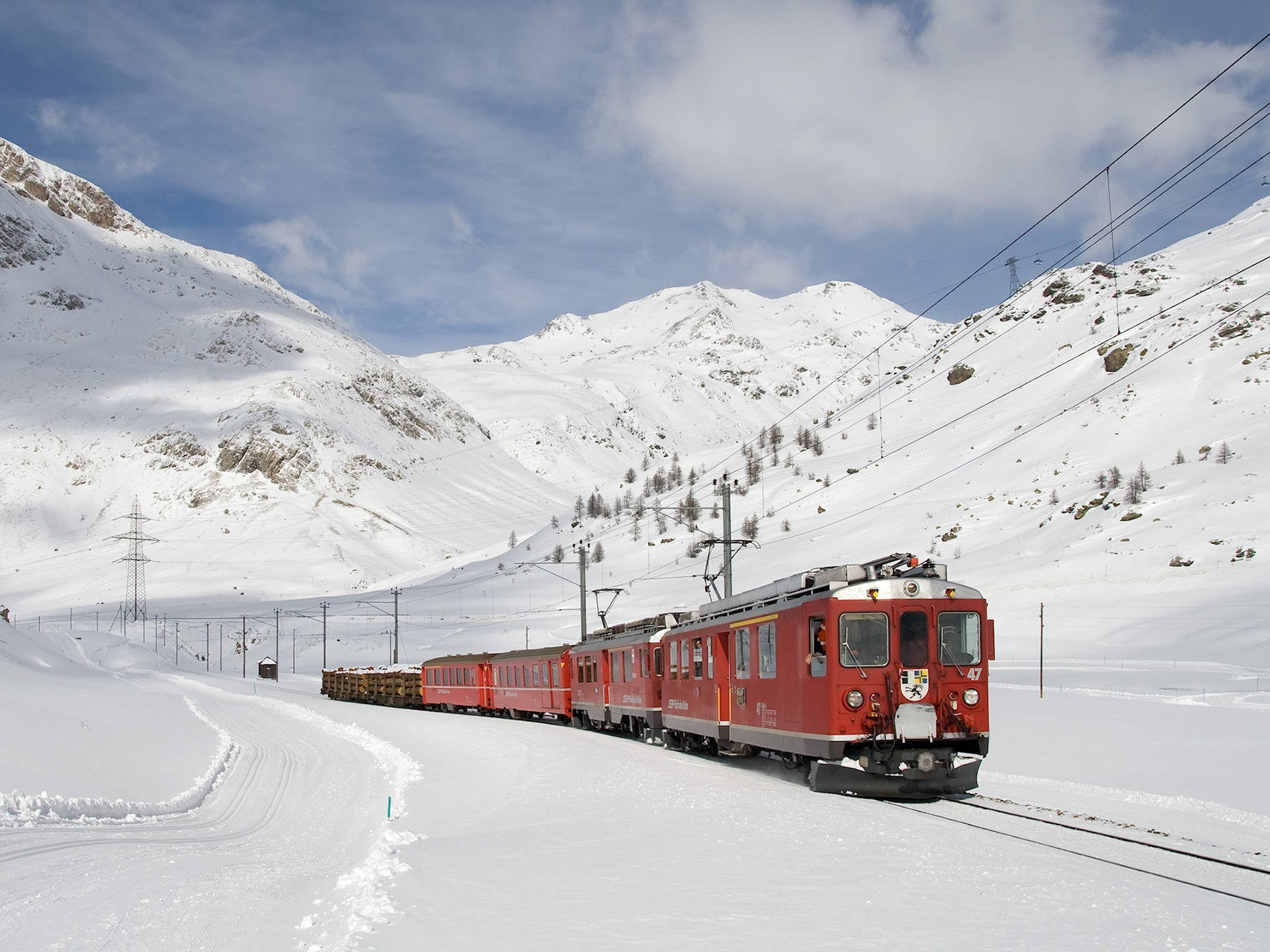 Rhaetian Railway Switzerland Background