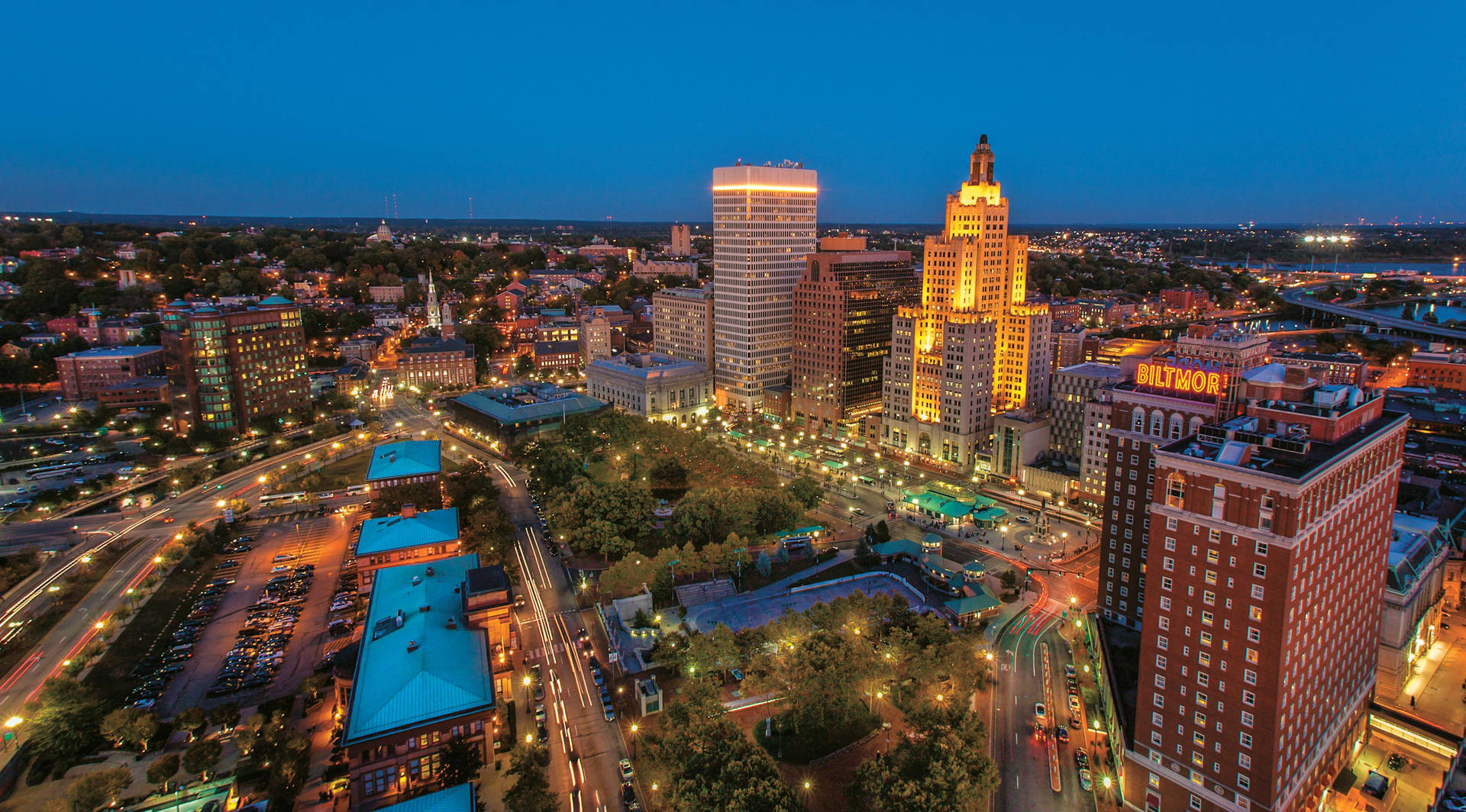 Rhode Island's Skyline At Night