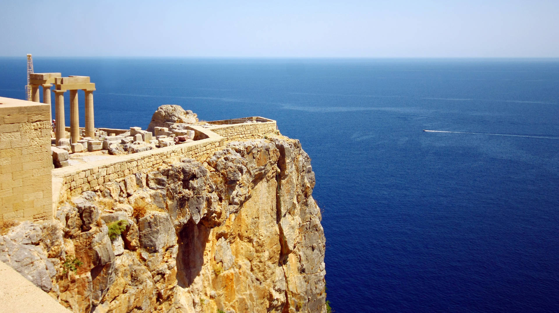 Rhodes Lindos Acropolis Ruins Background