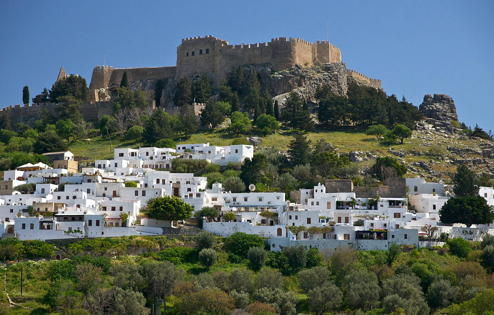 Rhodes Lindos Hill Background