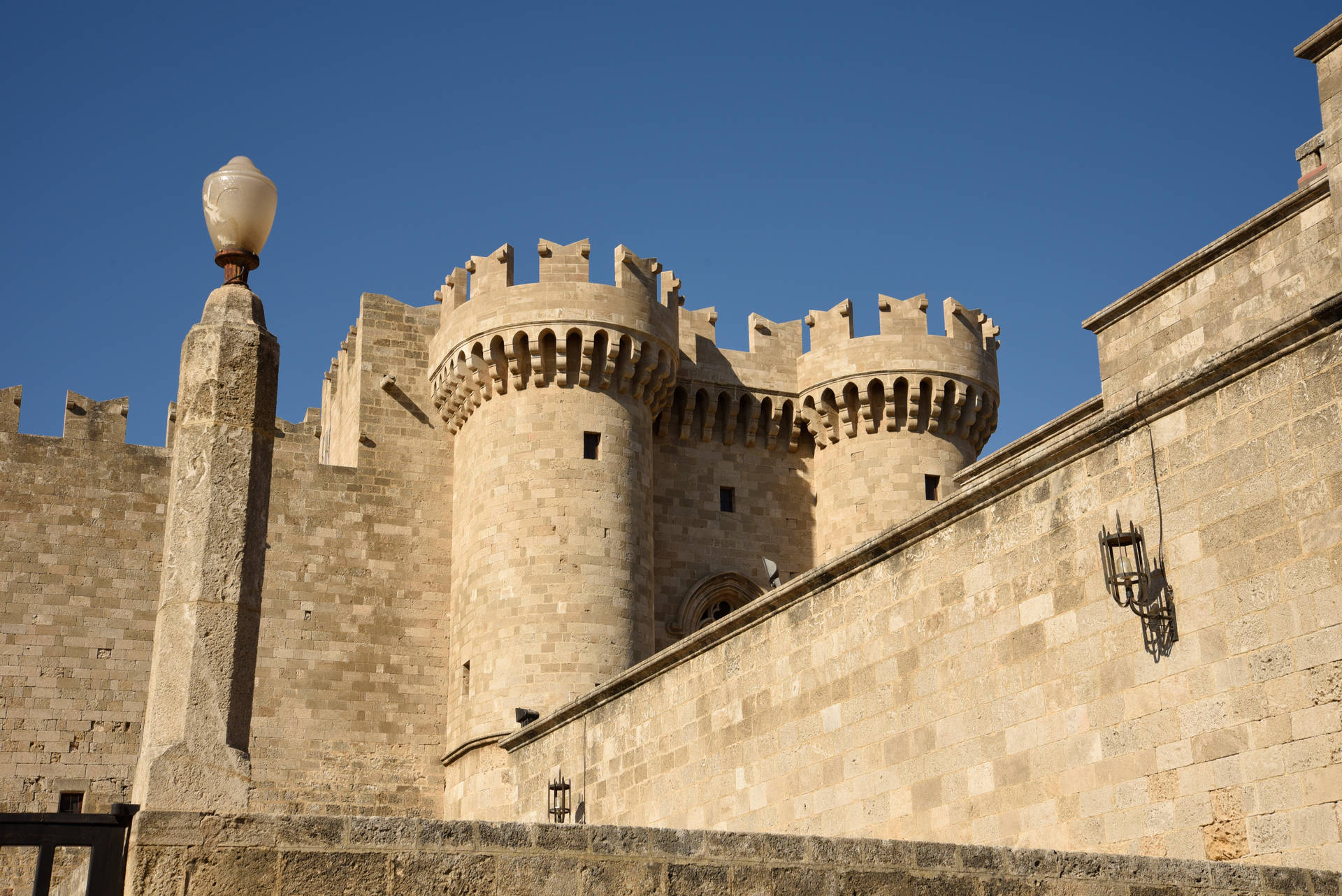 Rhodes Palace Castle Towers Background