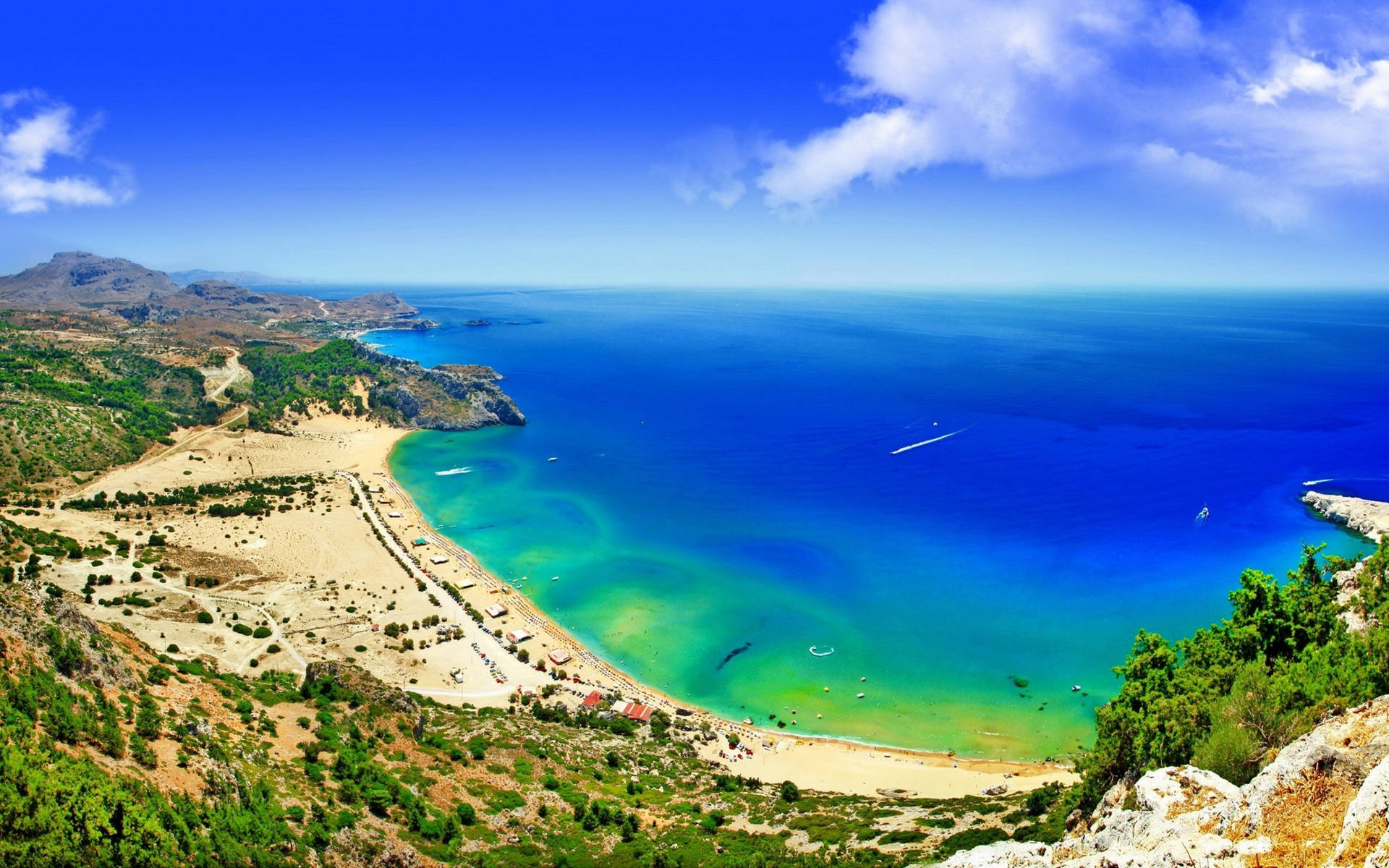 Rhodes Tsambika Beach Background