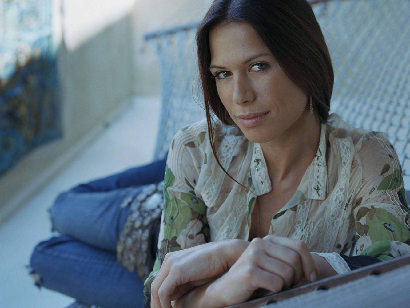 Rhona Mitra In Elegant Attire