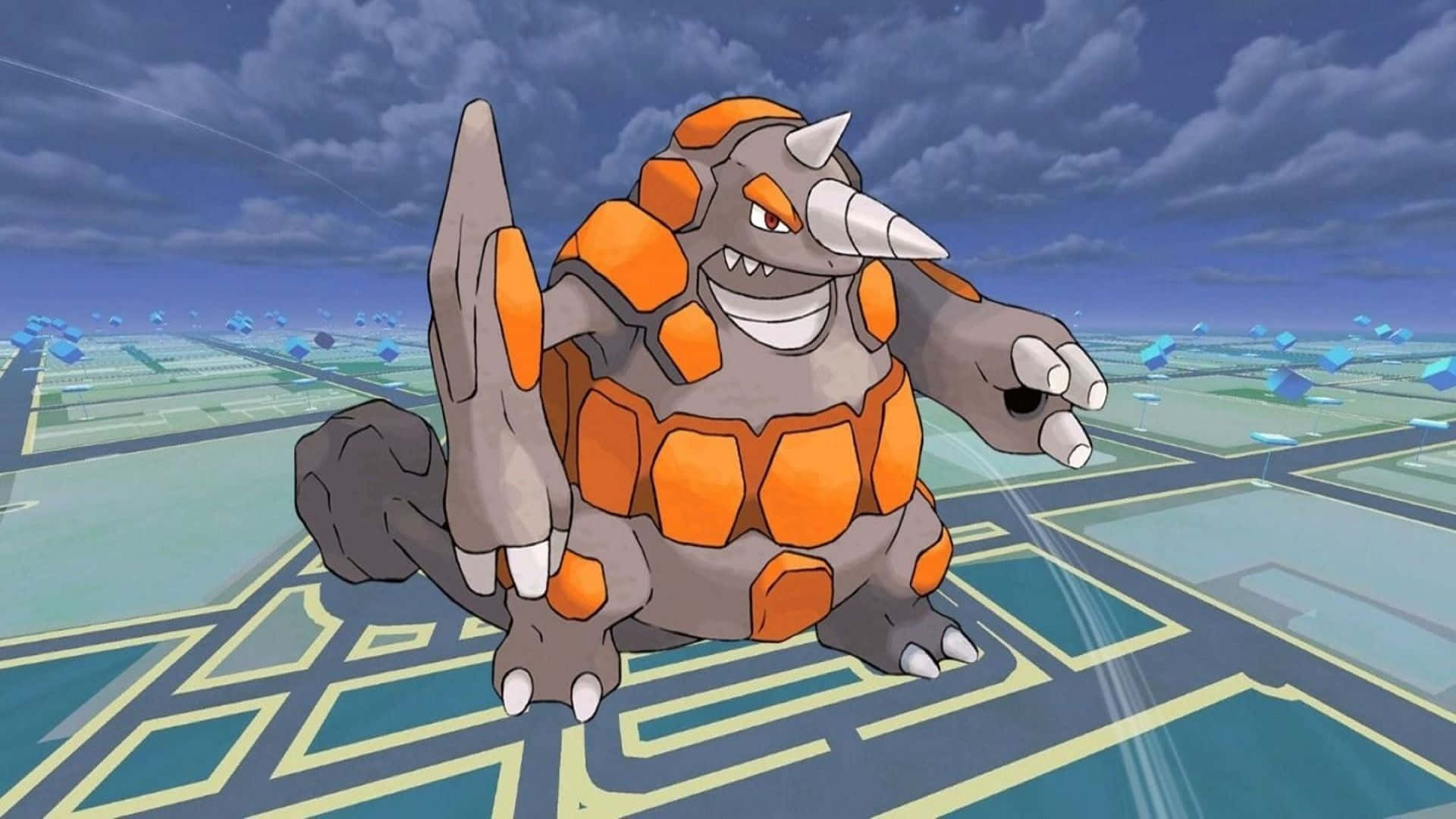 Rhyperior On The Field Background