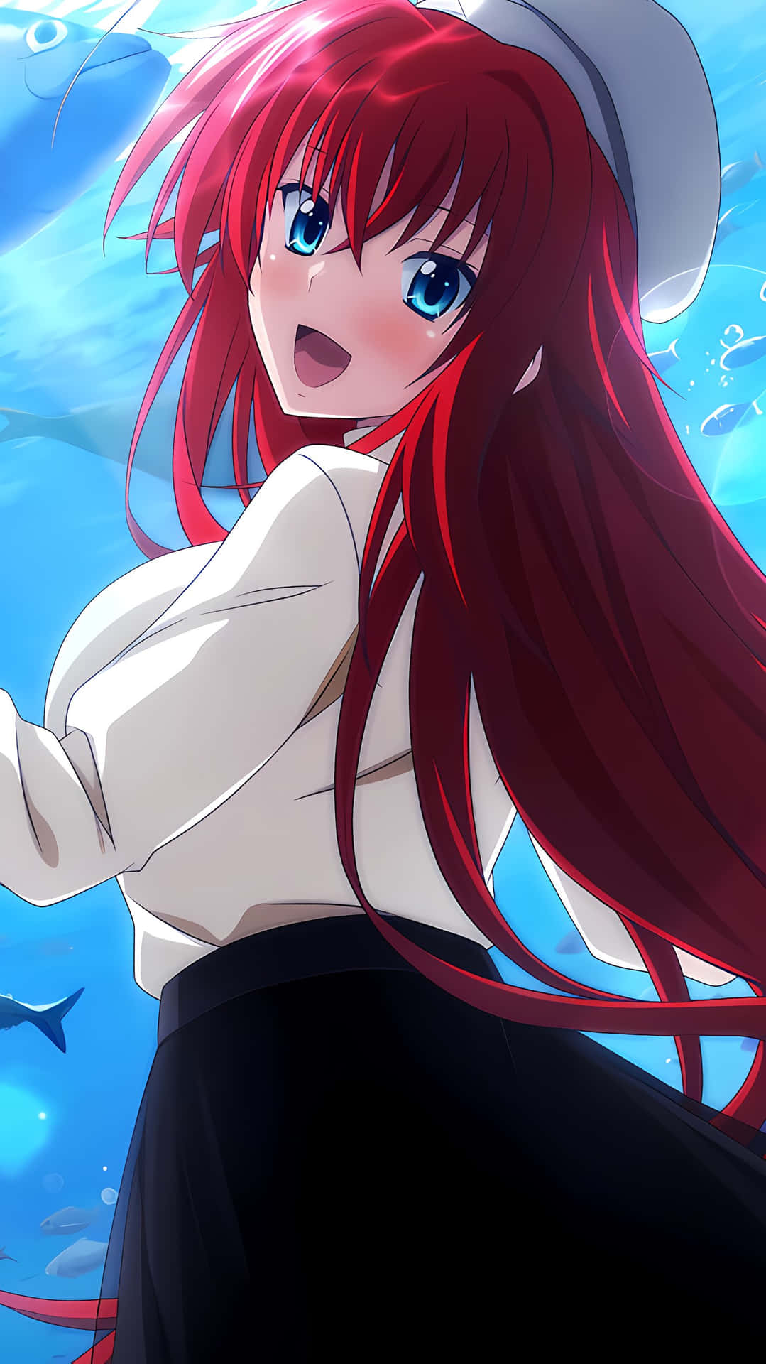 Rias Gremory - Elegant In Crimson Background