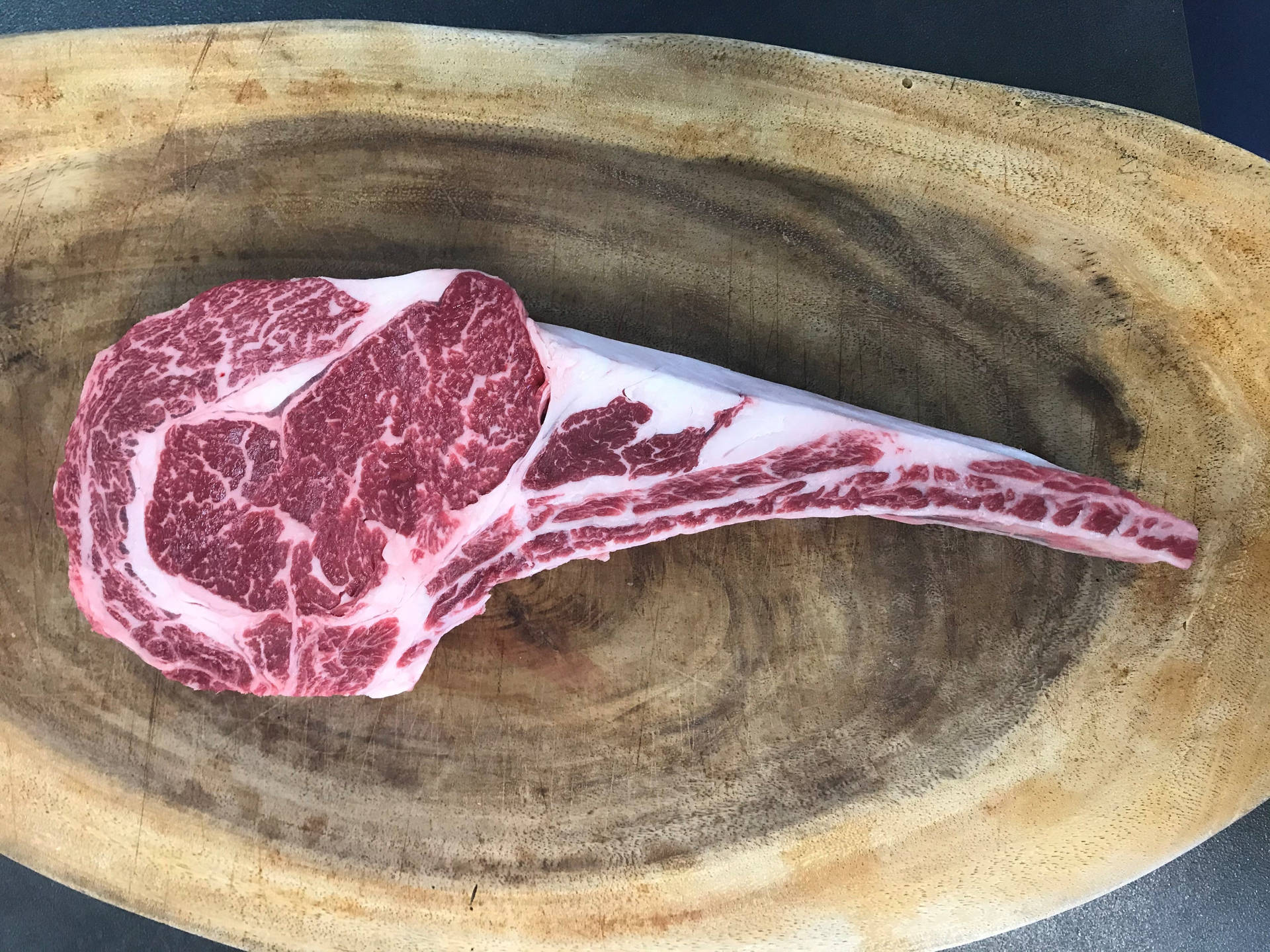 Rib Steak Kobe Beef On Wood