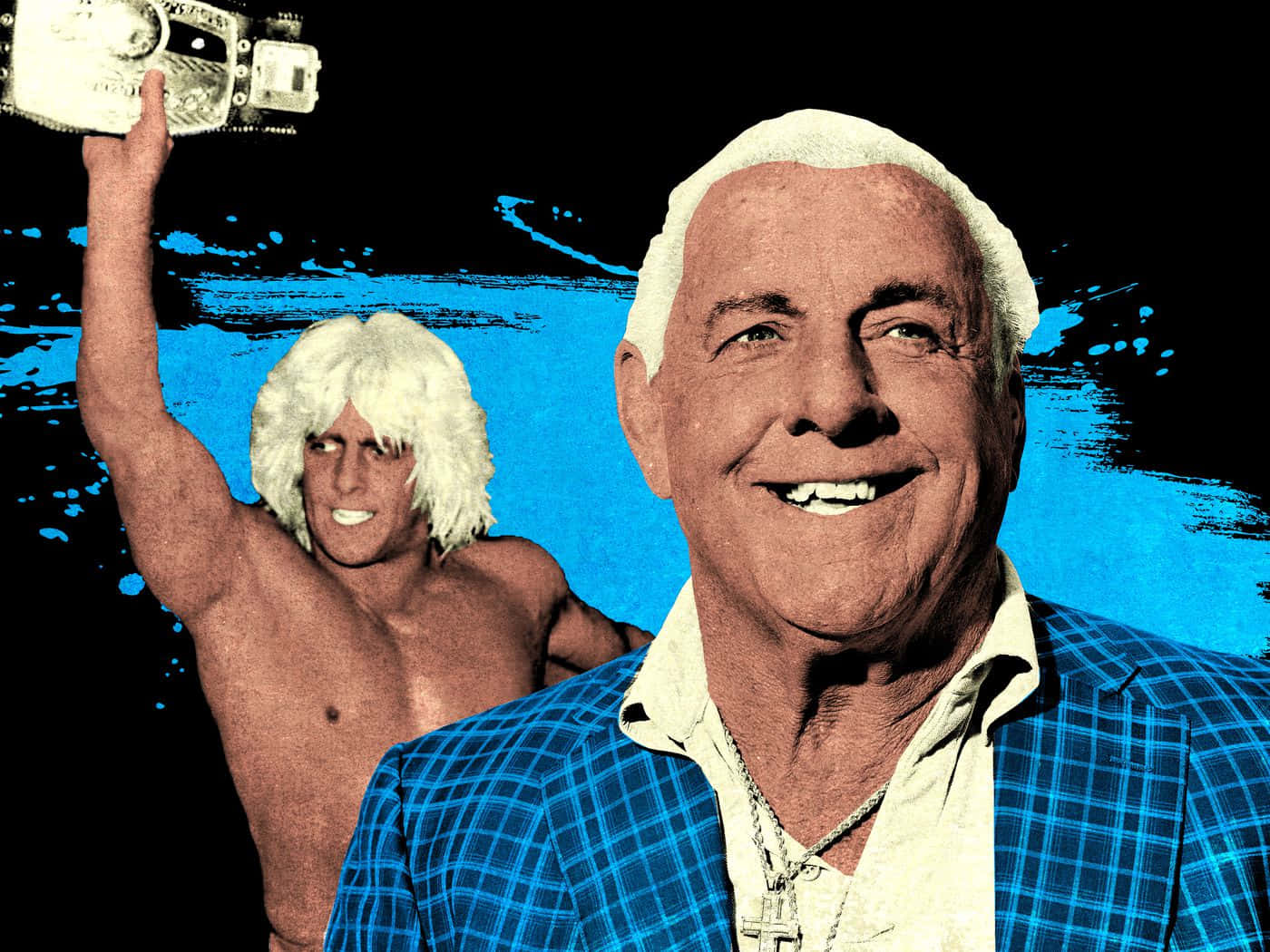 Ric Flair Stylized In Pop Art Background