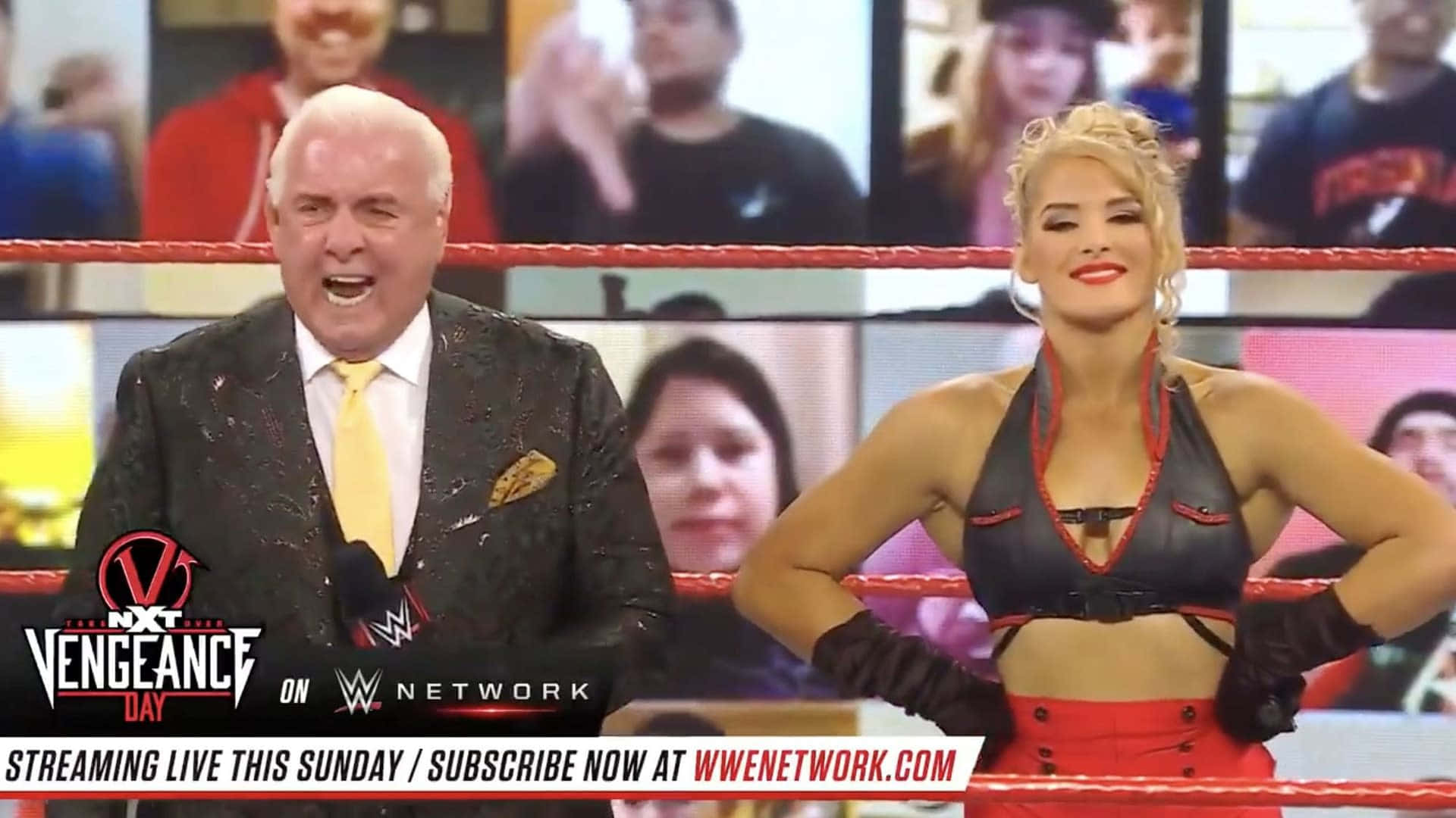 Ric Flair With Charlotte Flair At Wwe Nxt Background