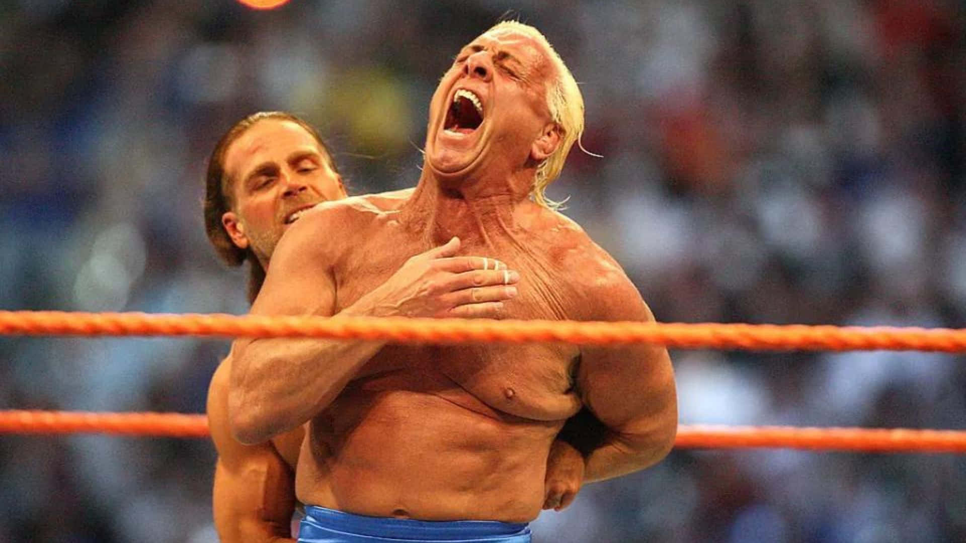 Ric Flair With Shawn Michaels Wrestlemania 24 Background