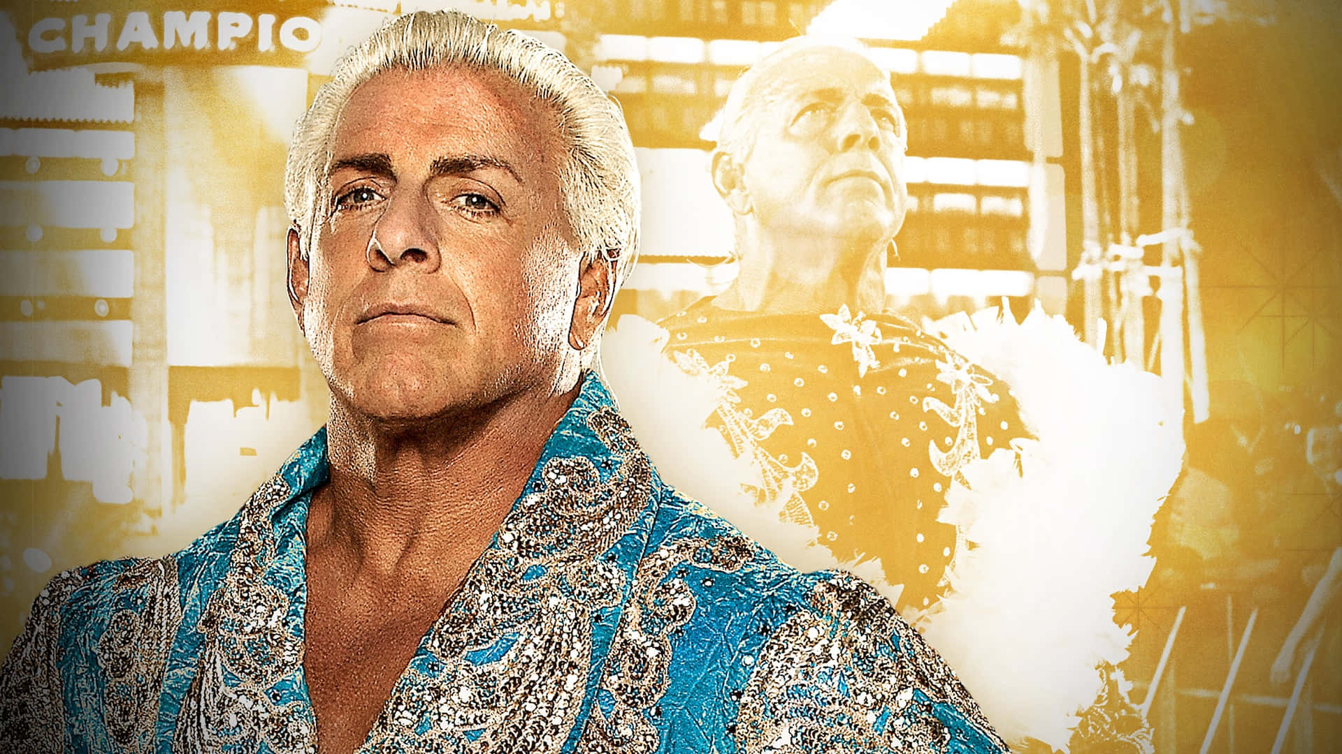 Ric Flair Yellow Graphic Background