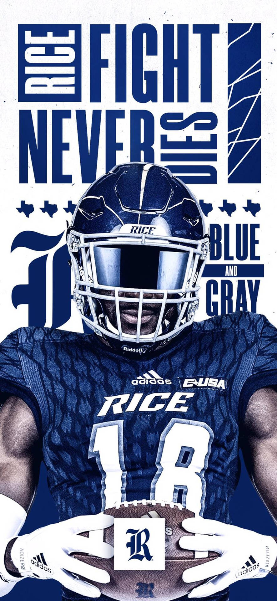 Rice University American Football Player 18 Background