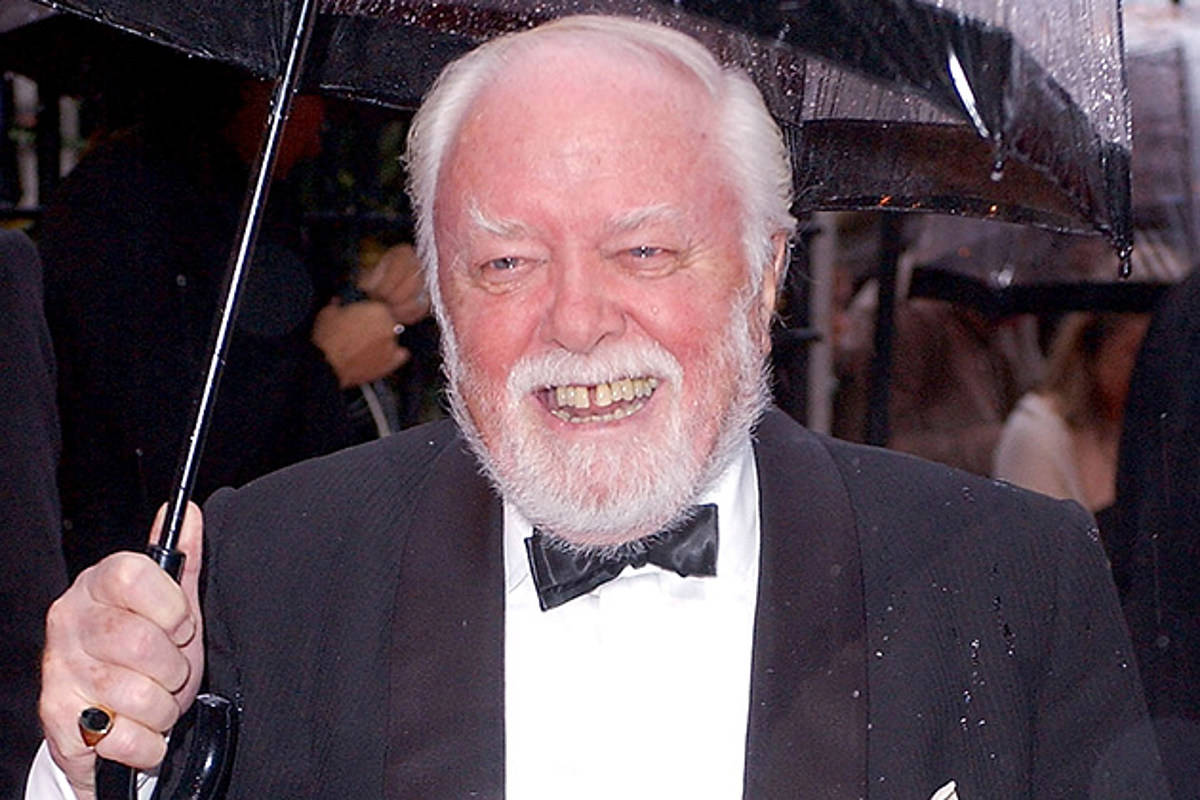 Richard Attenborough Holding Umbrella Background