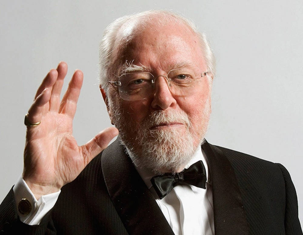 Richard Attenborough On White Background Background